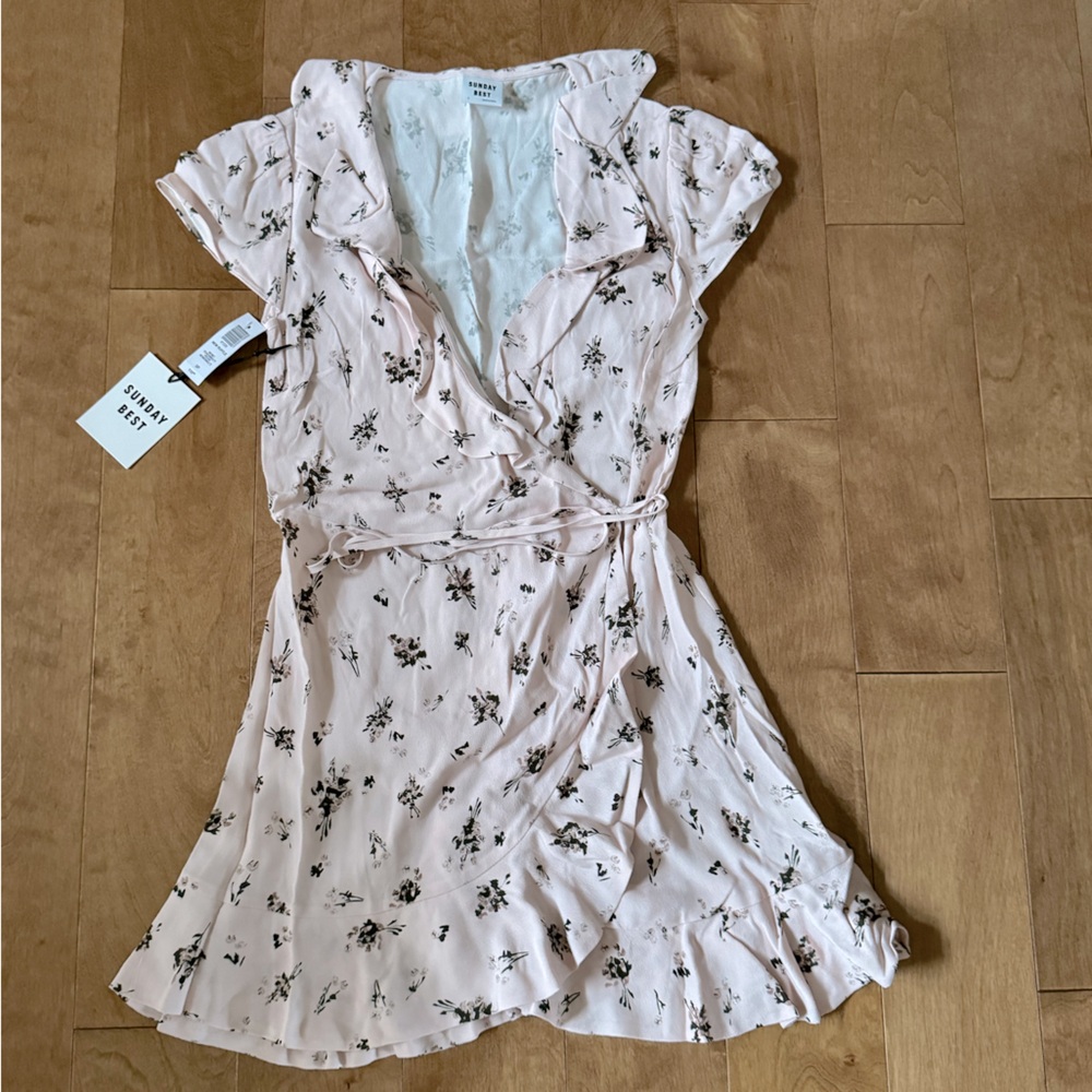 Aritzia Sunday Best “new ruffle” floral dress, size S